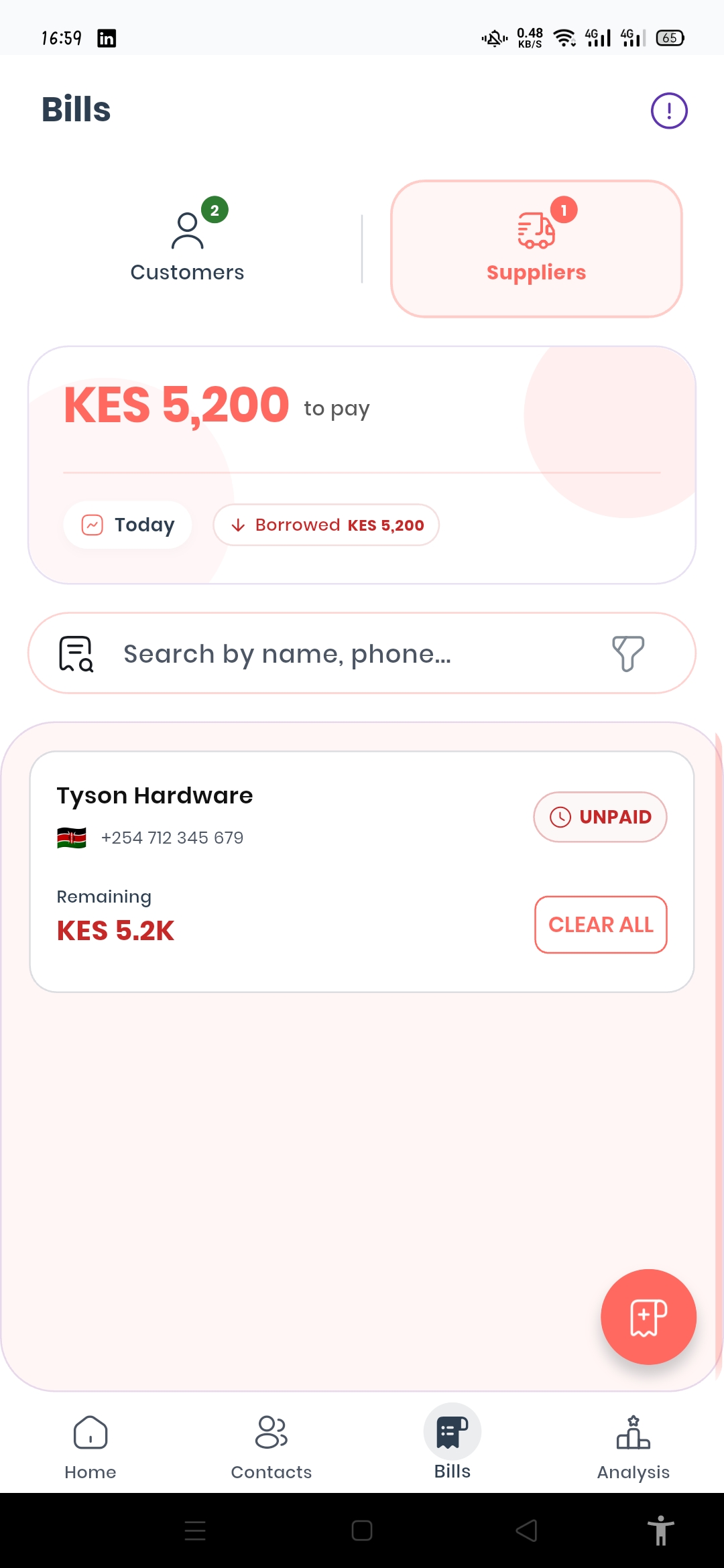 Suppliers Bills